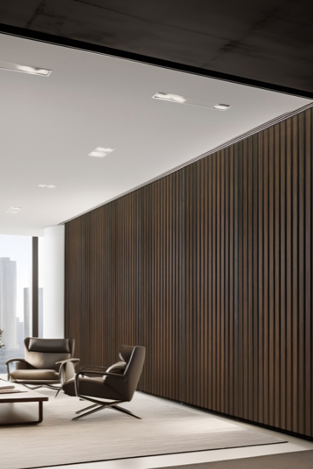 Smoke Walnut Acoustic Wall Panel 2' x 9' $139/ Panel