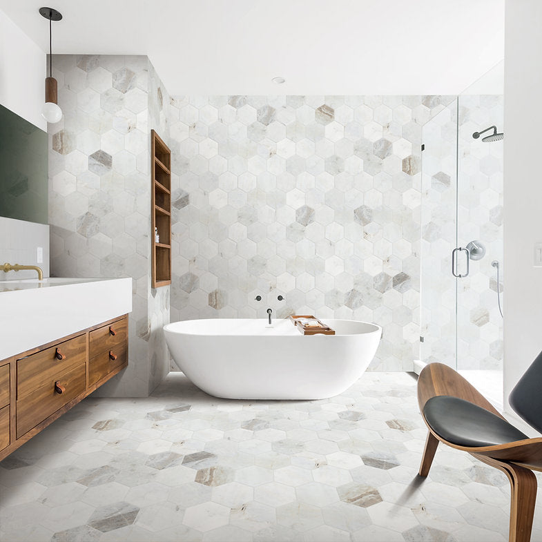 6" Valentino Bianco Hexagon $29.99/sqf