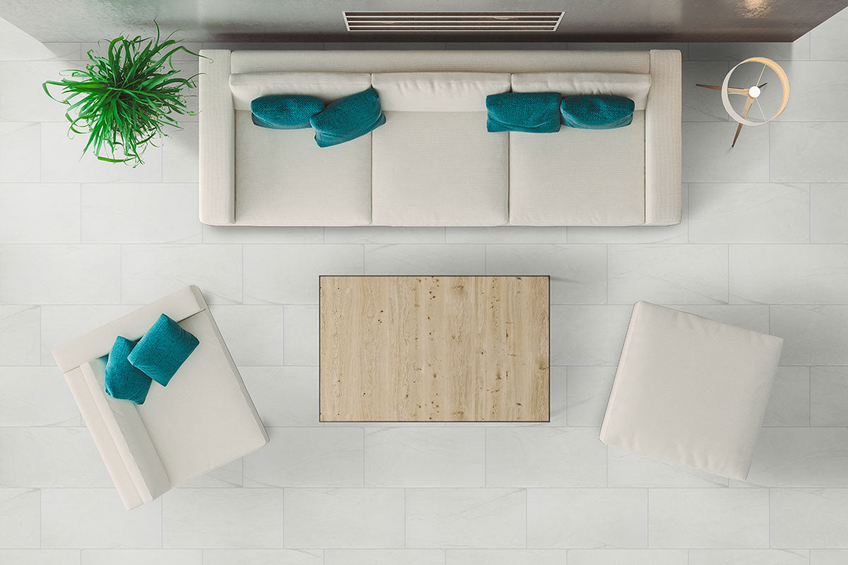 24"x48" Durban White Polished Porcelain Tile $6.49/sf 16sf/box