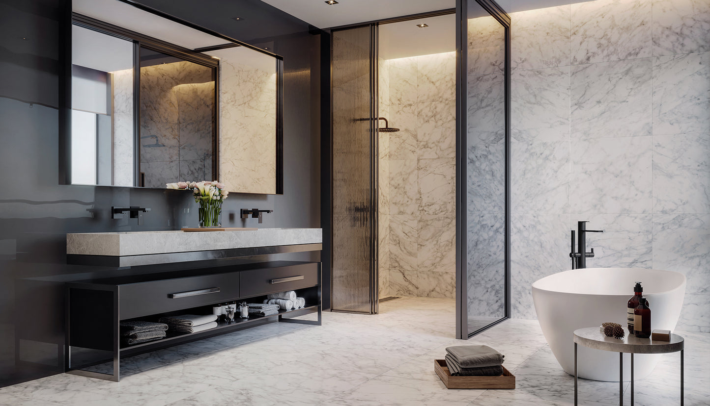 12"x24" Plata Carrara Abisso Polished Tile $3.39/sqf 15.5sqf/box