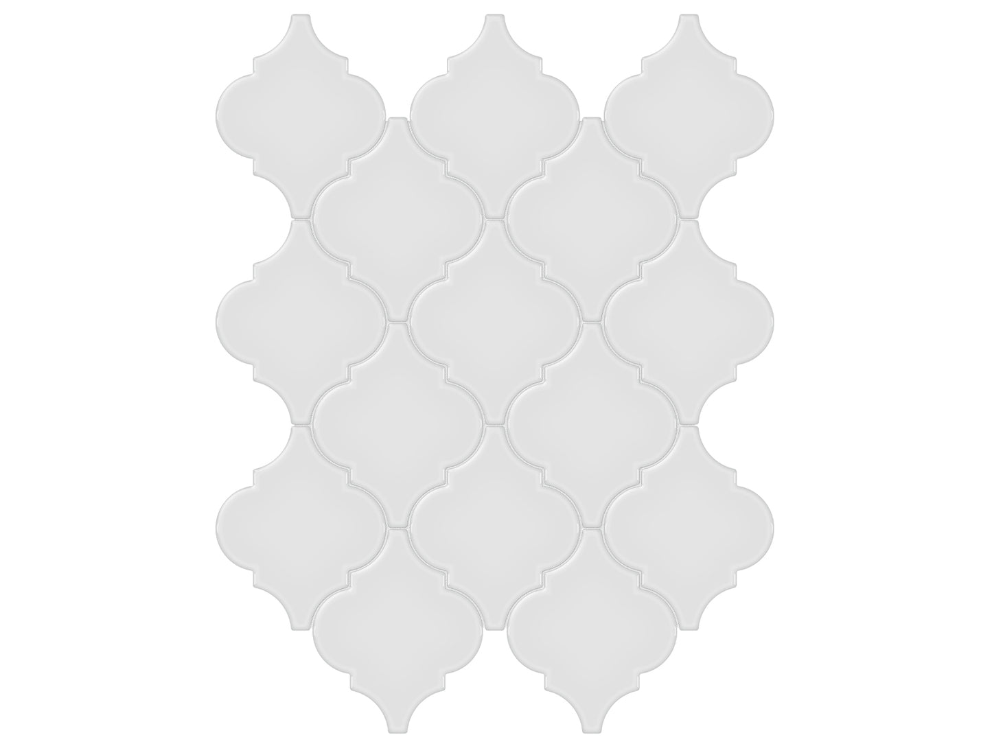 SOHO Gallery grey beveled arabesque glossy glazed porcelain mosaic