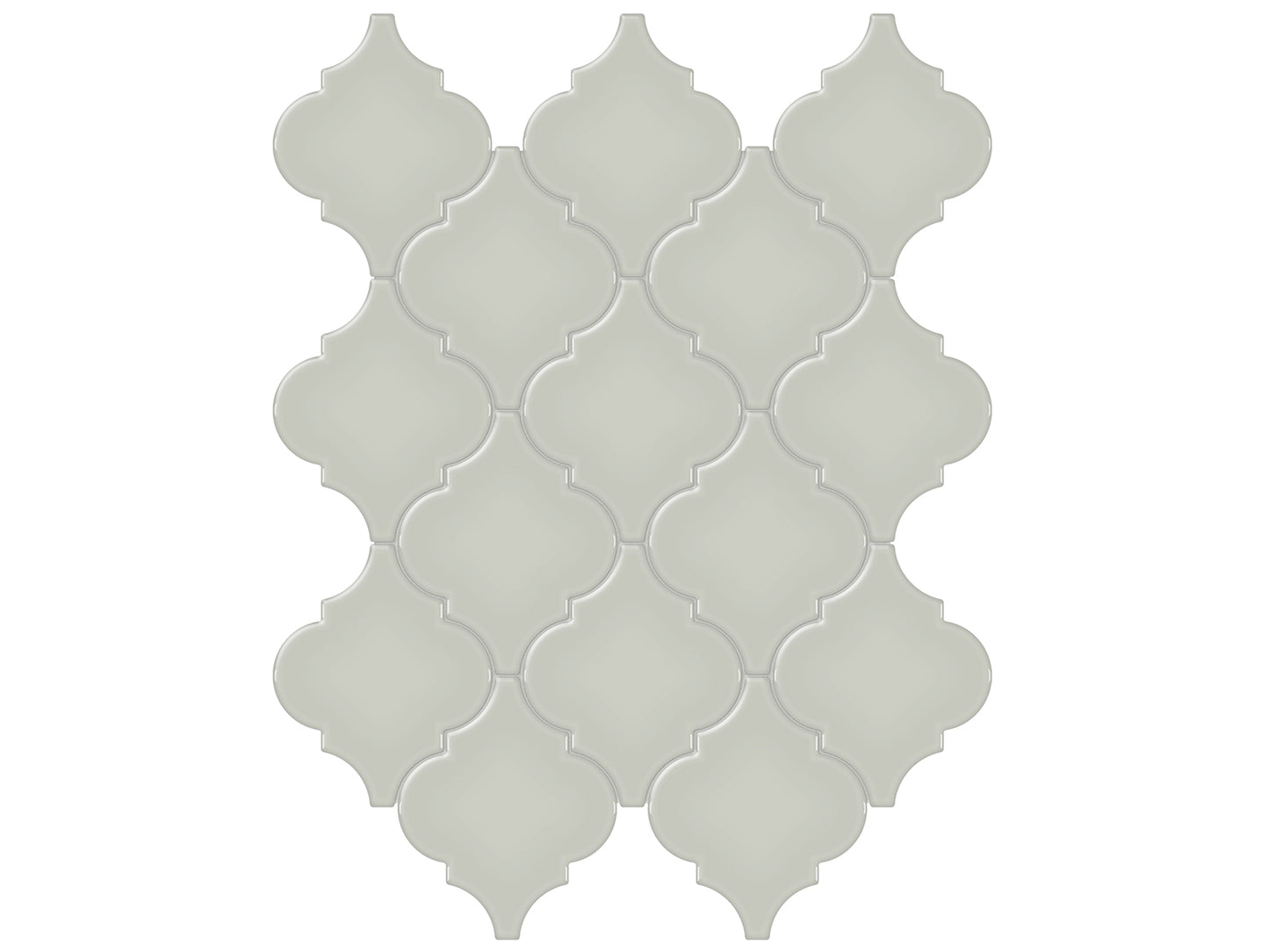 SOHO Soft sage beveled arabesque glossy glazed porcelain mosaic