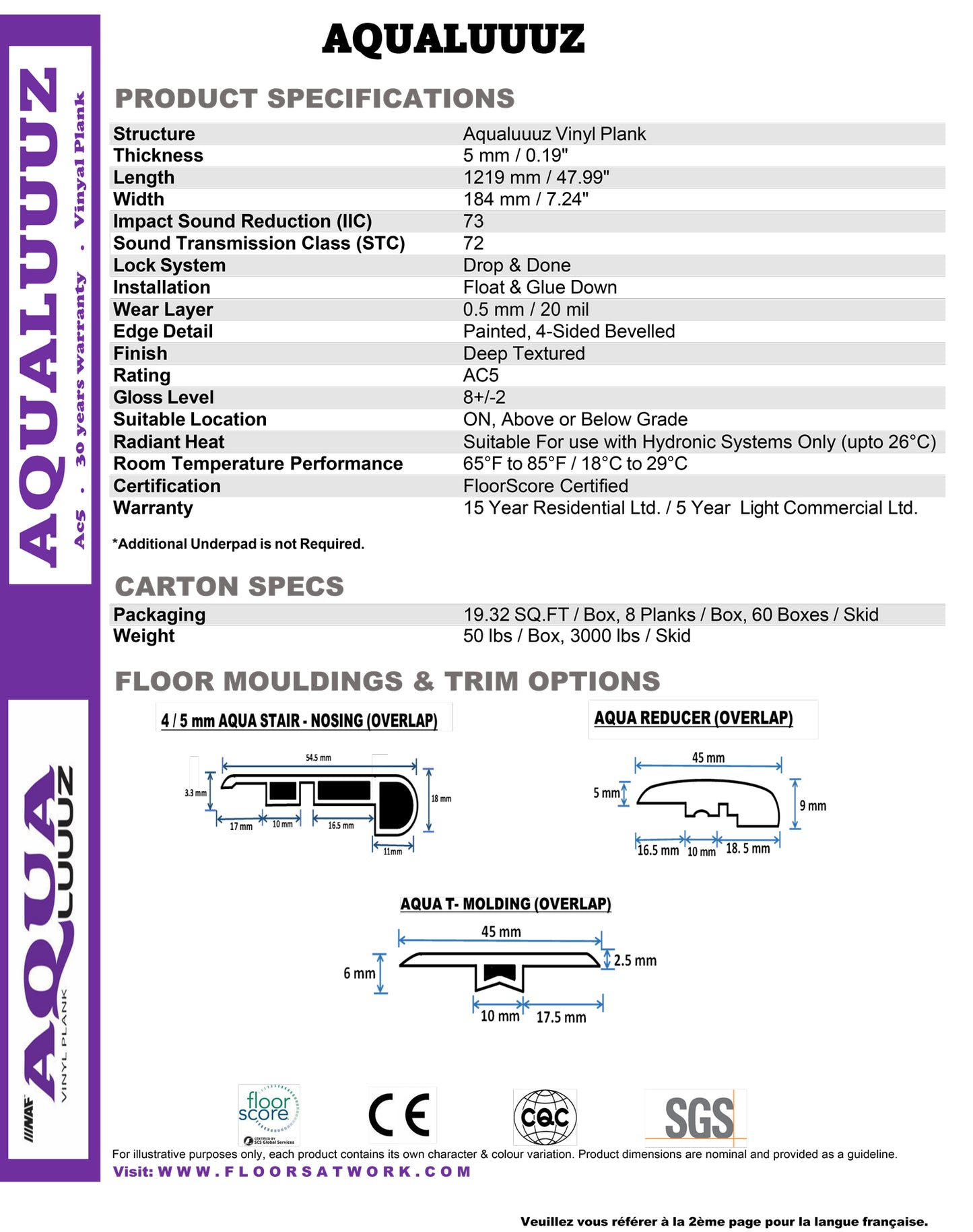 New York Loose Lay Vinyl $3.99/sf 19.32 sf/box