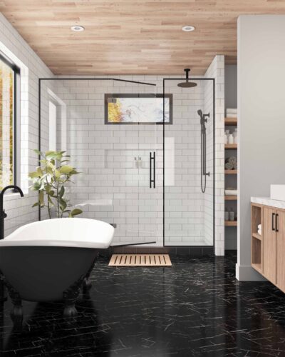 12"x24" Nero Marquina Vinyl Tile (pad attached) $3.99/sf 20.03 sf/box