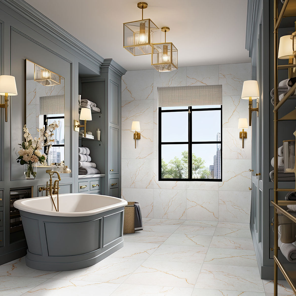 24"x24" Brighton Gold Polished Tile $3.99/sf 16 sf/box
