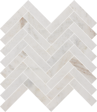 Valentine Bianco 1" x 4" Herringbone Marble  $29.99/sqf