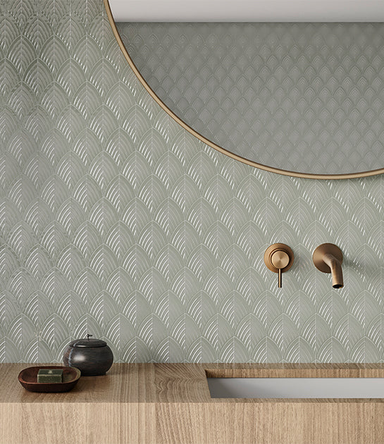 Soho Sage Green Glossy Scallop Mosaic $11.99/sqf