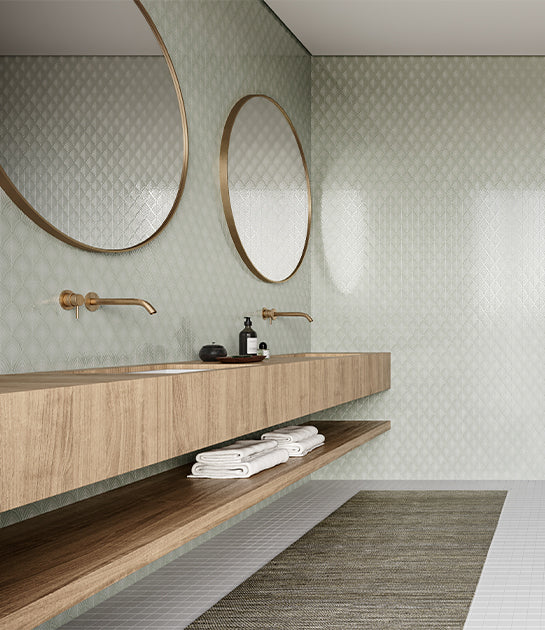 Soho Sage Green Glossy Scallop Mosaic $11.99/sqf