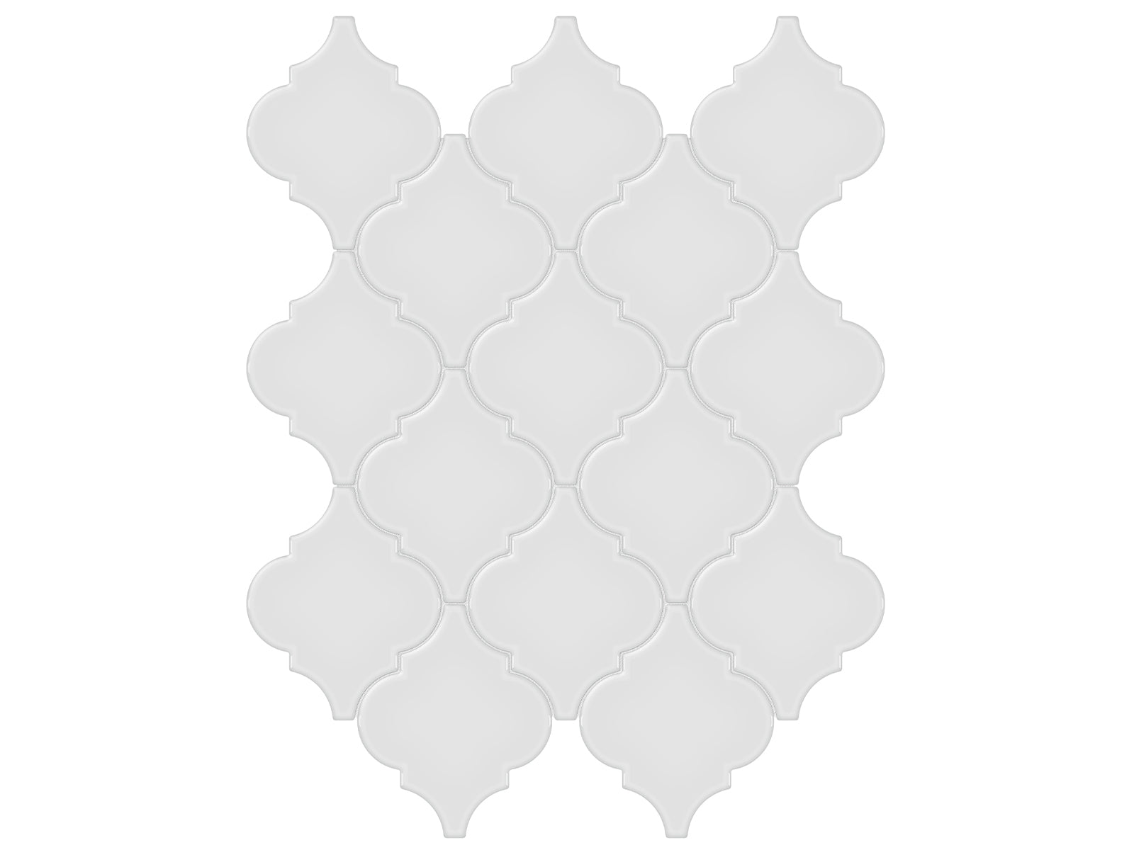SOHO Gallery grey beveled arabesque glossy glazed porcelain mosaic