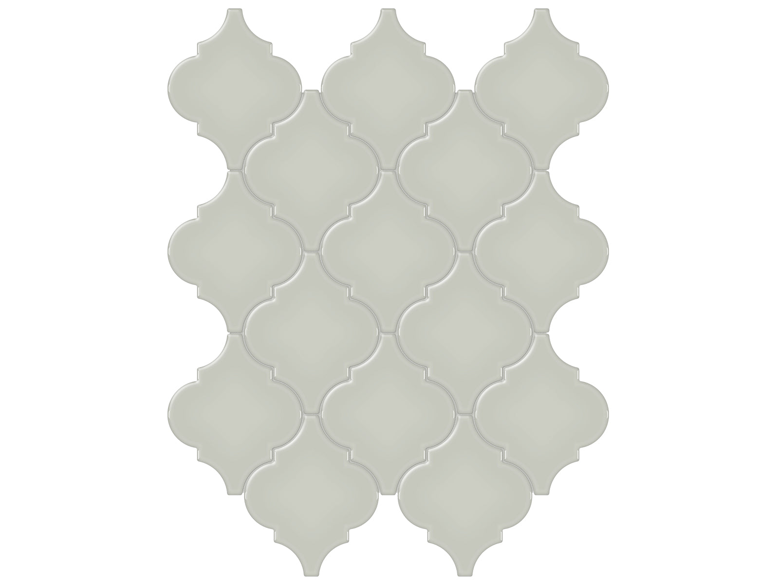 SOHO Soft sage beveled arabesque glossy glazed porcelain mosaic
