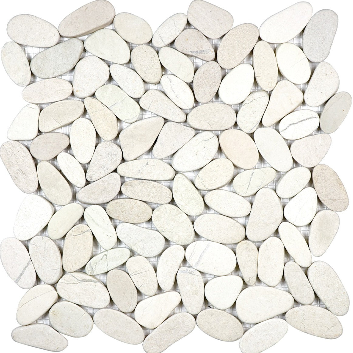 Zen Serenity Ivory Flat Pebble Matte Mosaic 10.99/sqf