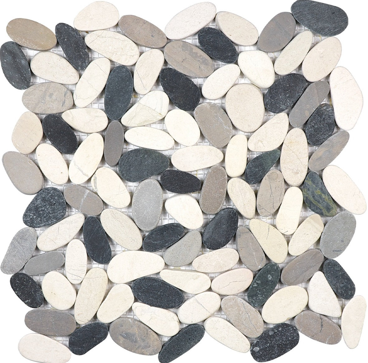 Zen Tranquil Cool Blend Flat Pebble Matte Mosaics 10.99/sqf